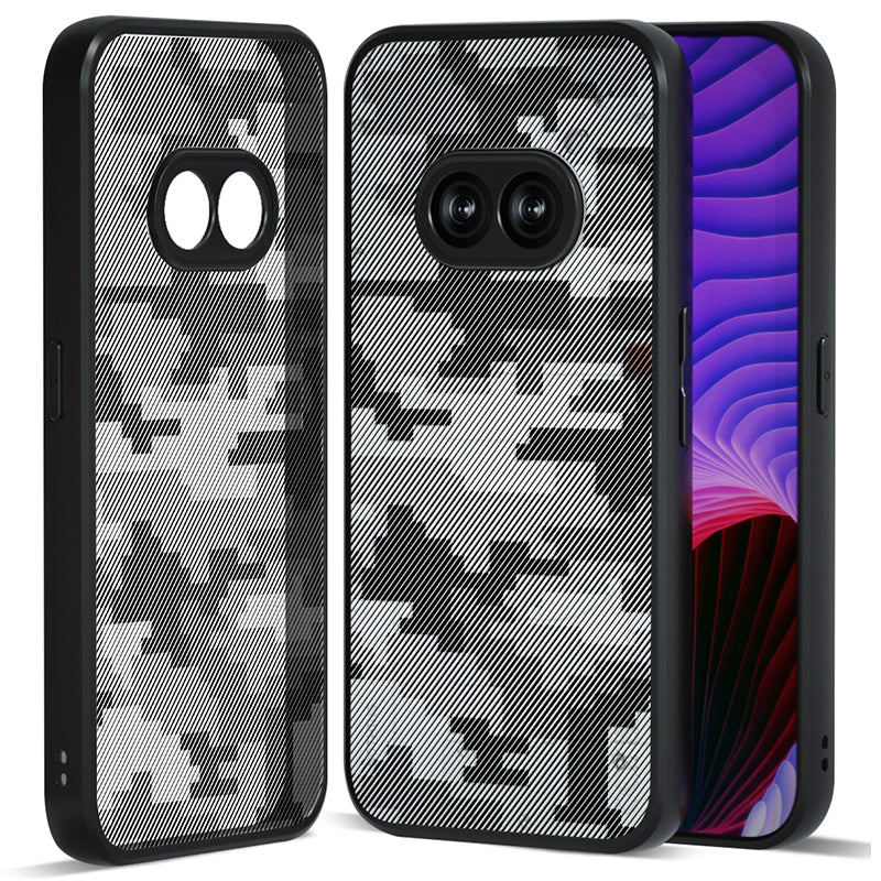 IBMRS For Nothing Phone (2a) Shockproof Case TPU+PC Phone Cover with Precise Lens Cutout - Grid Camouflage