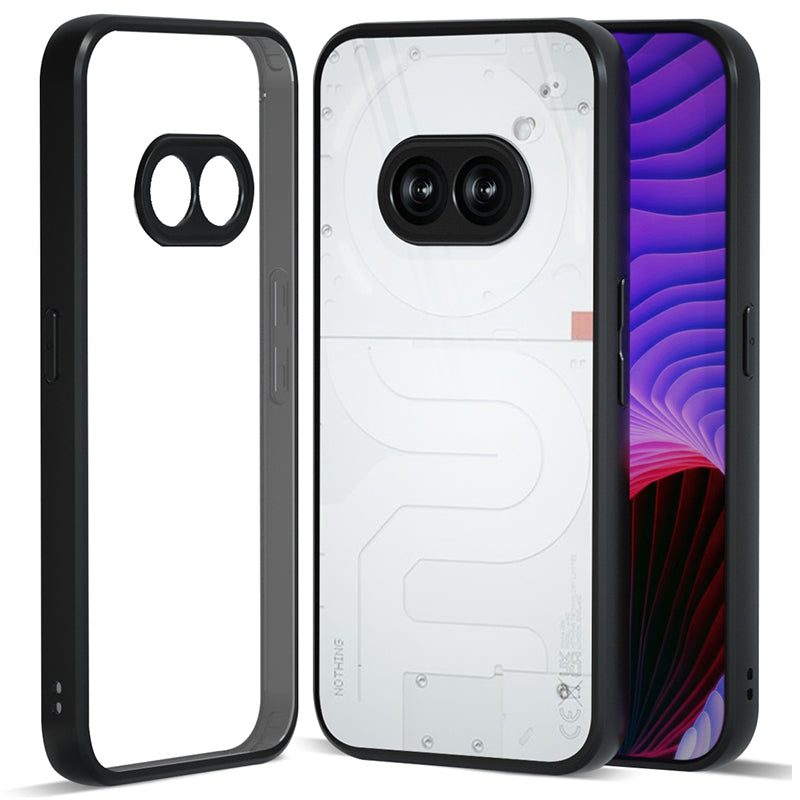 IBMRS For Nothing Phone (2a) Shockproof Case TPU+PC Phone Cover with Precise Lens Cutout - Transparent Black