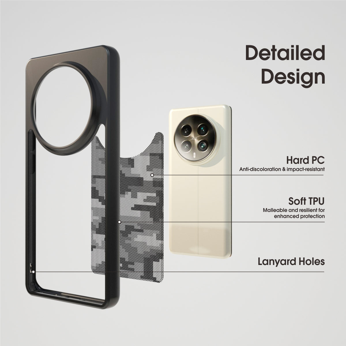IBMRS For Realme 12 Pro 5G / 12 Pro+ 5G Case TPU+PC Cover Phone Accessories Distributors - Grid Camouflage