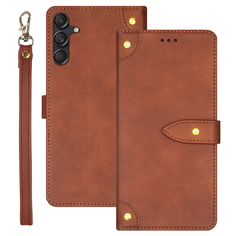 IDEWEI For Samsung Galaxy M55 5G Cover Card Slots Bump Proof Leather Wholesale Phone Cases - Brown