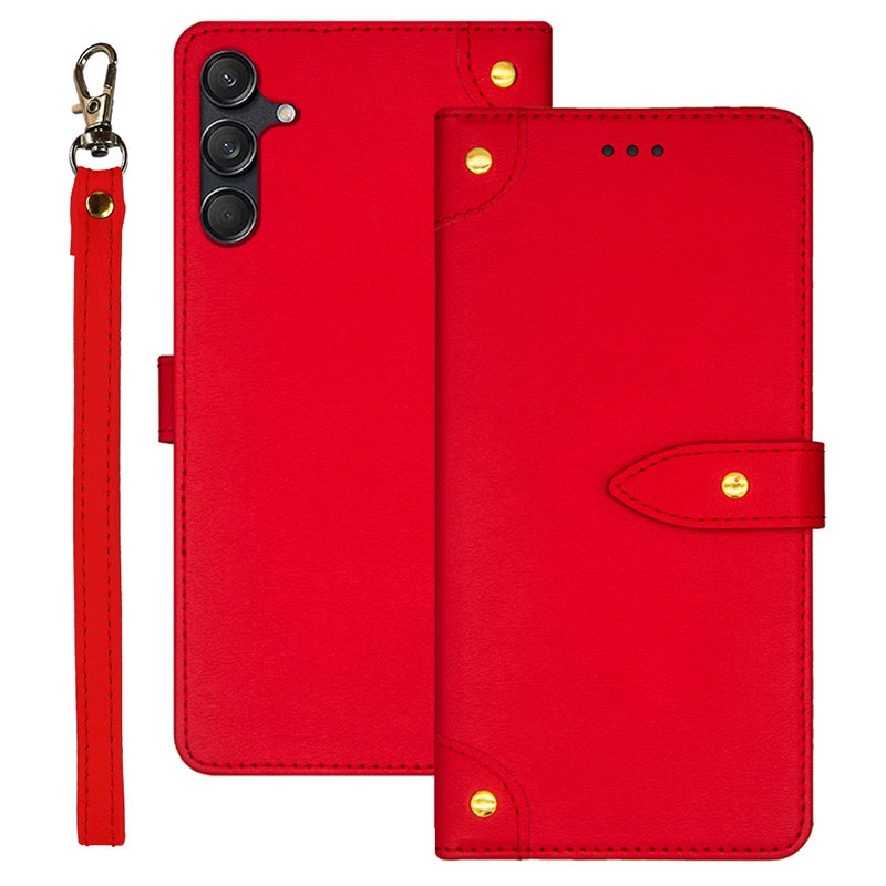 IDEWEI For Samsung Galaxy M55 5G Cover Card Slots Bump Proof Leather Wholesale Phone Cases - Red