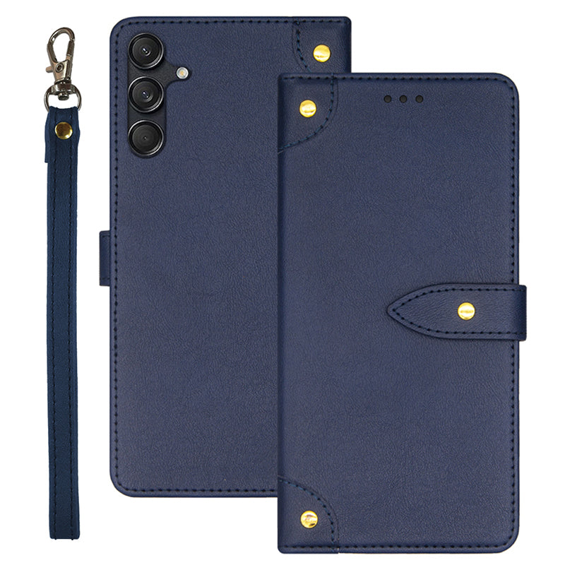 IDEWEI For Samsung Galaxy M55 5G Cover Card Slots Bump Proof Leather Wholesale Phone Cases - Blue