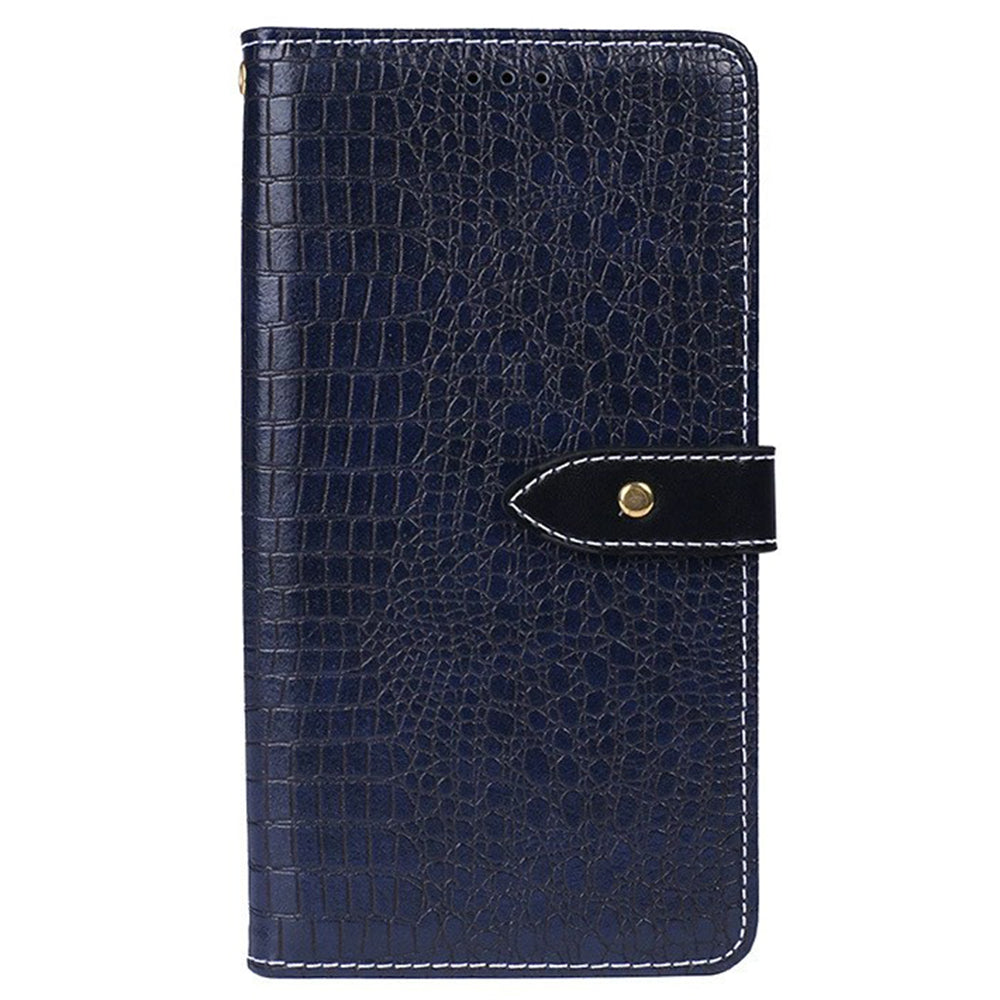 IDEWEI For Realme Note 50 4G Case Crocodile Texture PU Leather Phone Cover Horizontal Viewing Stand - Blue