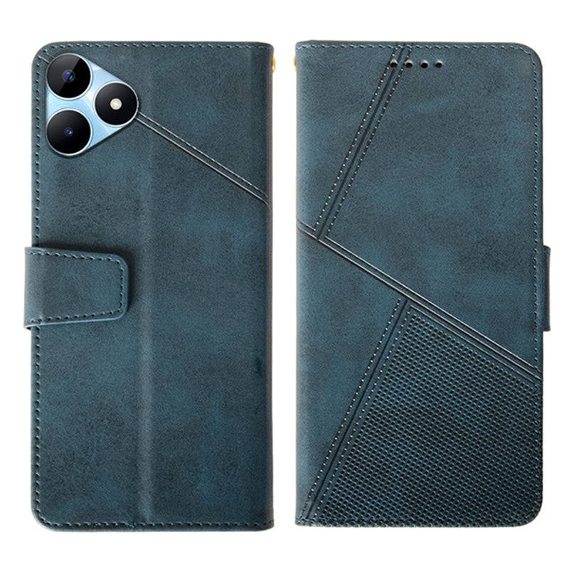 IDEWEI For Realme Note 50 4G Case Scratch-resistant Wallet Calf Texture Phone Cover - Blue