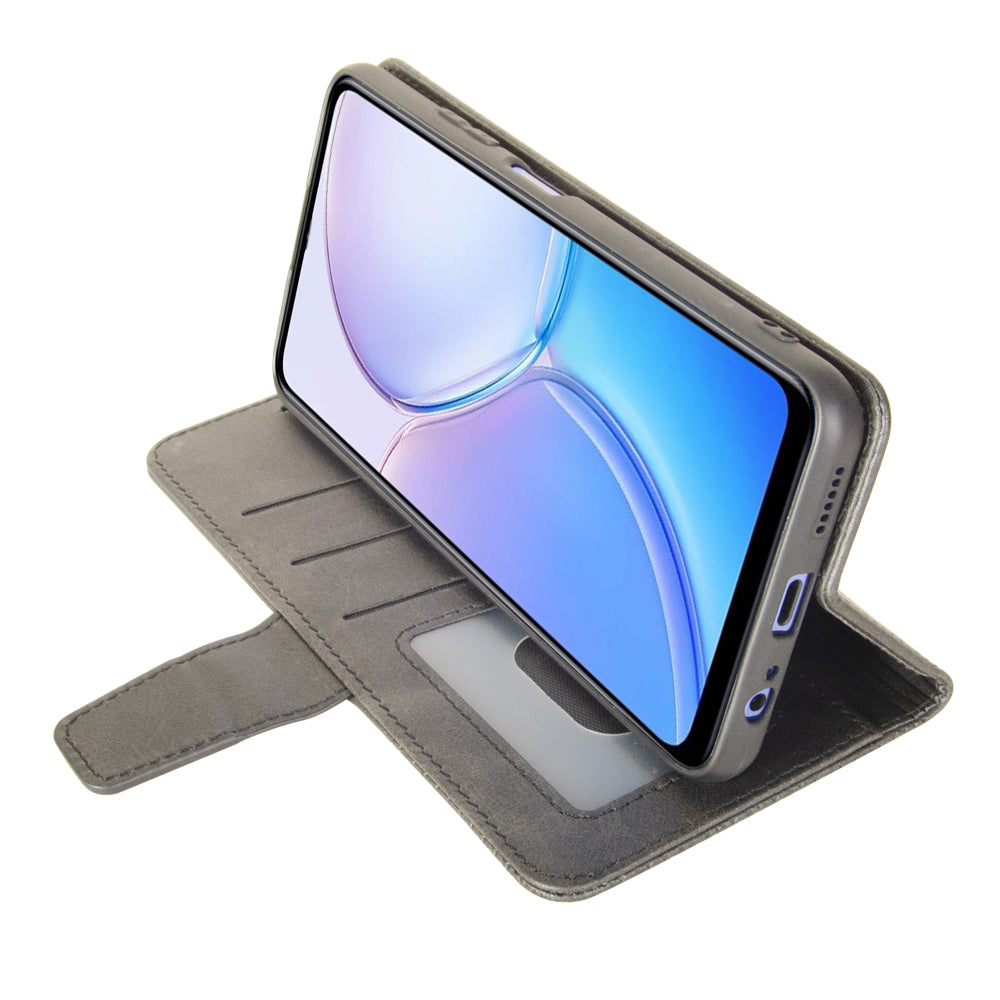 IDEWEI For Realme Note 50 4G Case Scratch-resistant Wallet Calf Texture Phone Cover - Grey