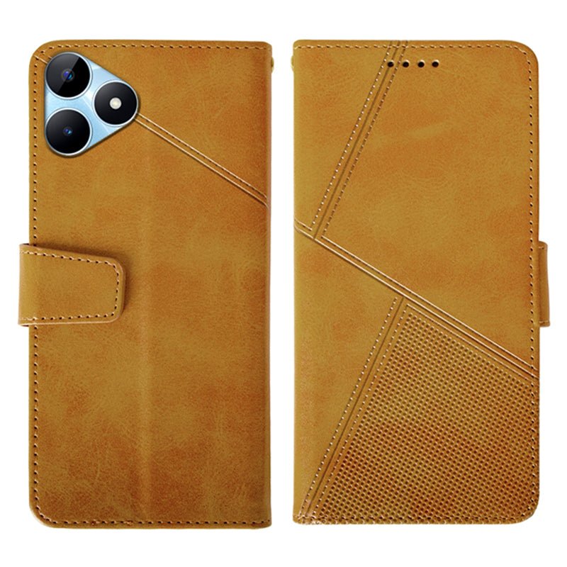 IDEWEI For Realme Note 50 4G Case Scratch-resistant Wallet Calf Texture Phone Cover - Orange
