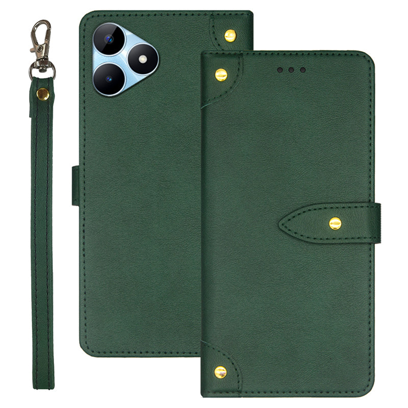 IDEWEI For Realme Note 50 4G Phone Cover Card Slots Leather Drop Protection Case - Green
