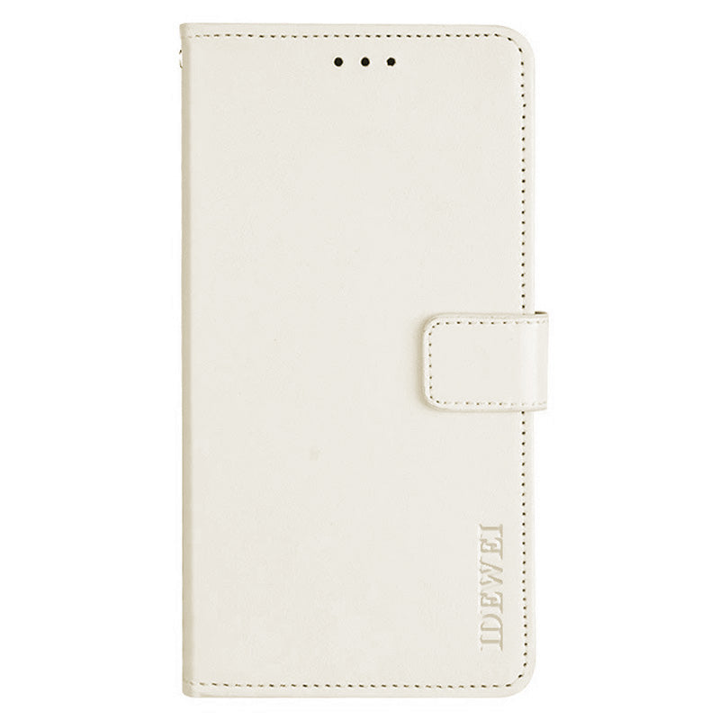 IDEWEI For Realme Note 50 4G Case Crazy Horse PU Leather Wallet Anti-scratch Phone Cover - White