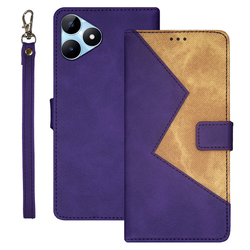 IDEWEI For Realme Note 50 4G Card Slots Case Leather Cover Phone Accessories Distributors - Purple