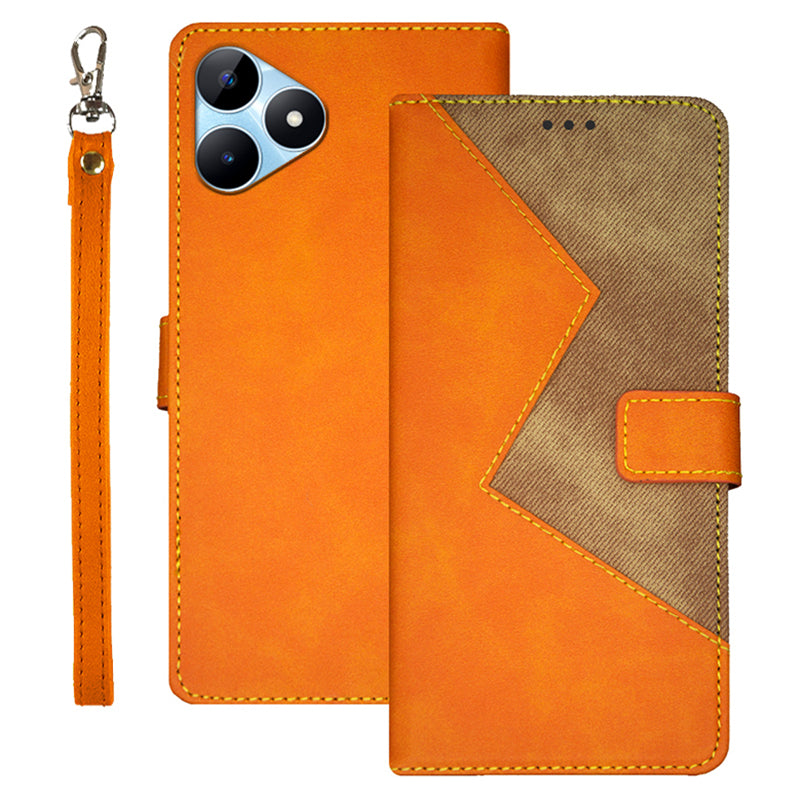 IDEWEI For Realme Note 50 4G Card Slots Case Leather Cover Phone Accessories Distributors - Yellow