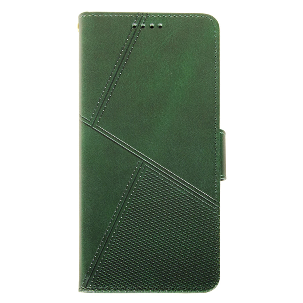 IDEWEI For Realme C65 4G Case Scratch-resistant Wallet Calf Texture Leather Phone Cover - Green