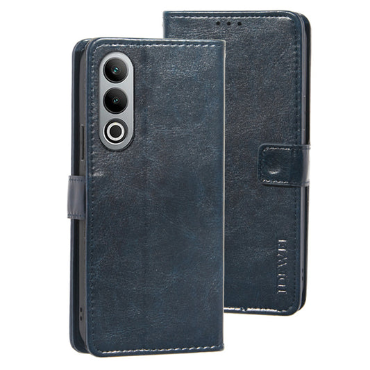 IDEWEI For OnePlus Nord CE4 5G Case PU Leather Wallet Stand Full Protection Phone Cover - Dark Blue