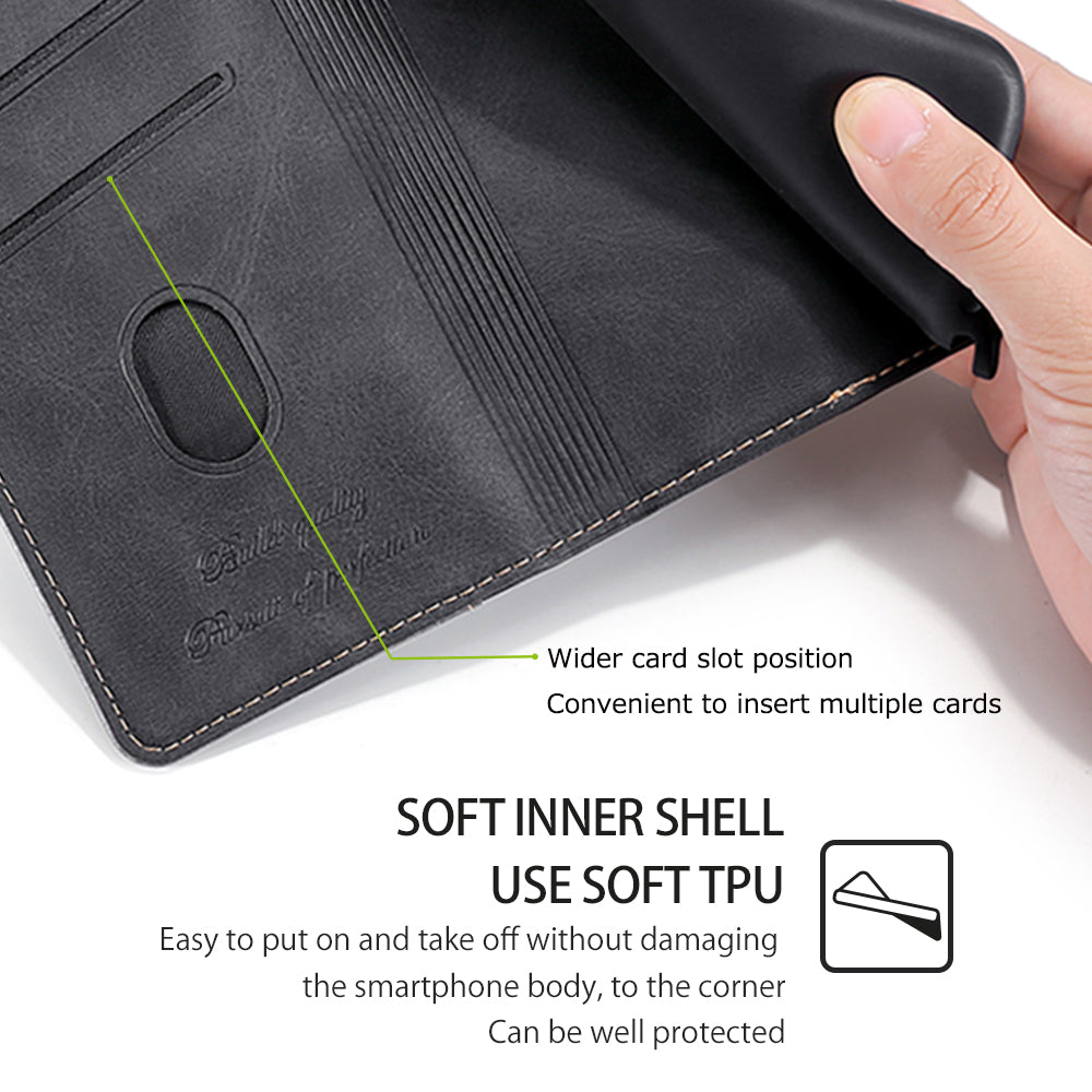 For Samsung Galaxy M15 5G Wholesale Phone Cover Splicing Color Leather Flip Stand Wallet Phone Cover - Black+Grey