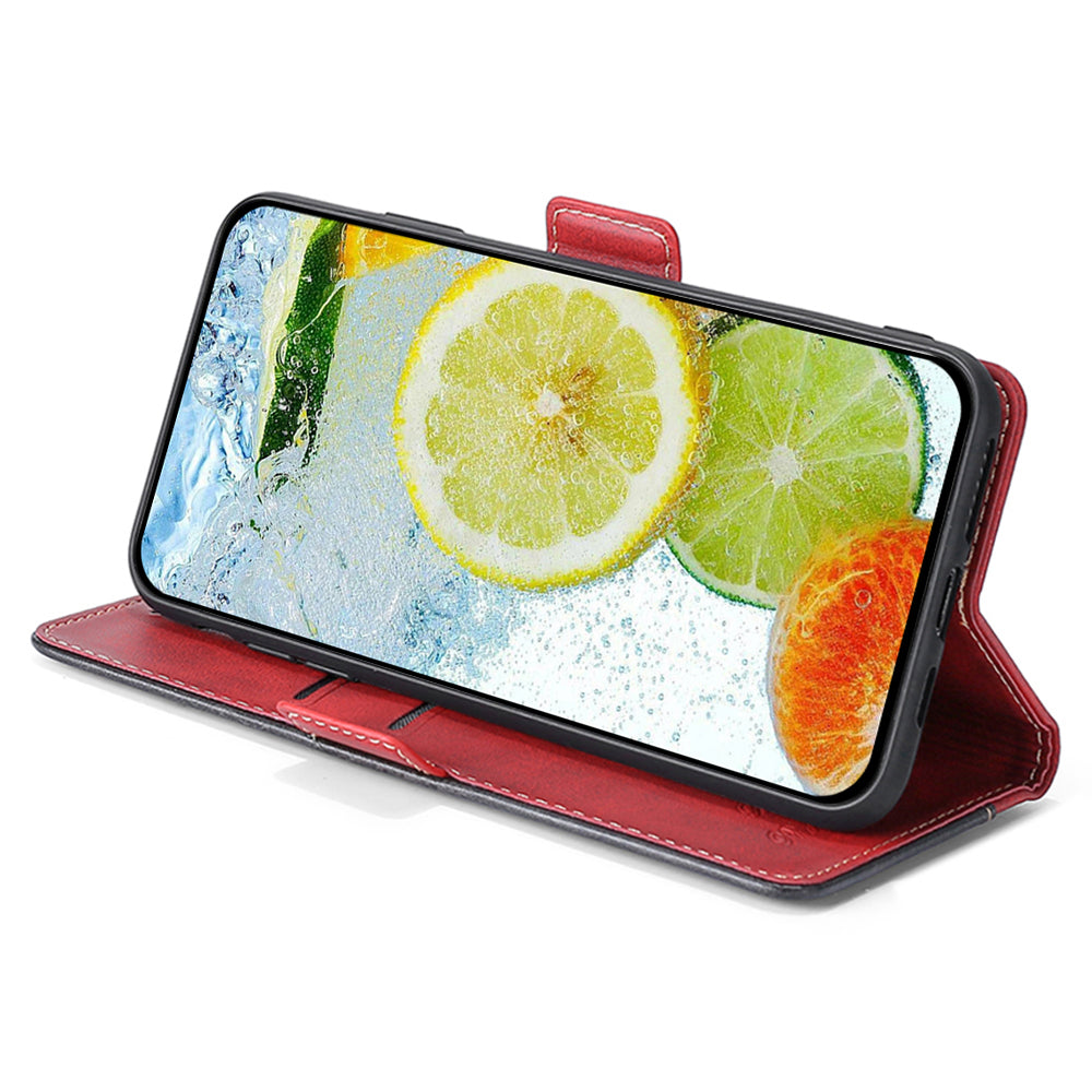 For Transsion Tecno Spark 20 Pro+ Phone Case Dual Color Splicing Leather Flip Cover Mobile Accessories Wholesale - Black+Red