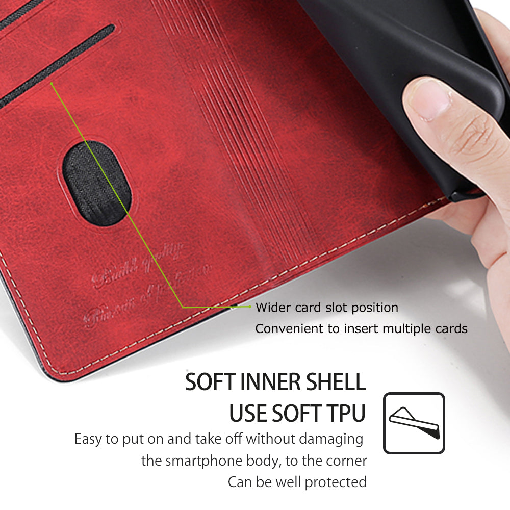 For Transsion Tecno Spark 20 Pro+ Phone Case Dual Color Splicing Leather Flip Cover Mobile Accessories Wholesale - Black+Red