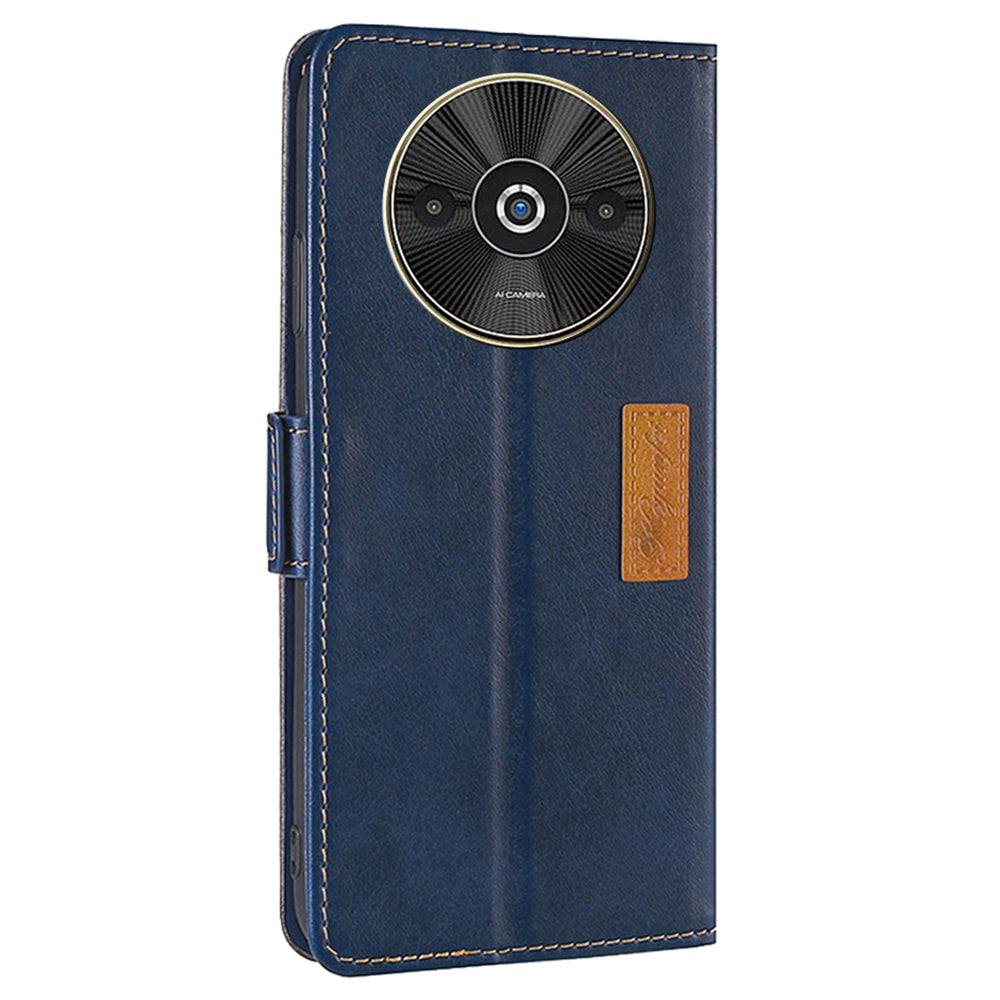 For Xiaomi Redmi A3 / Poco C61 4G Wallet Case Dual Color Splicing Leather Phone Cover Cell Phone Accessories Wholesale - Blue+Grey