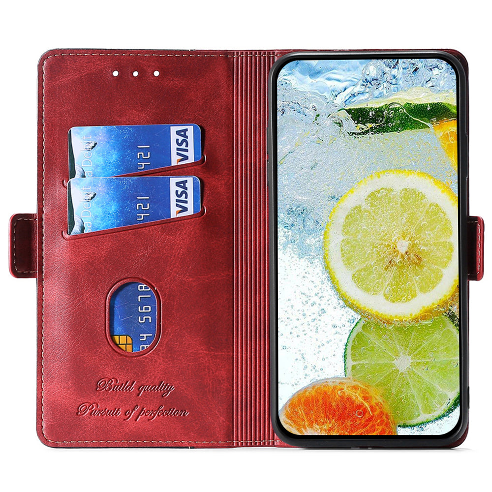 For Realme 12 Pro 5G / 12 Pro+ 5G Case Dual Color Splicing Leather Flip Phone Cover Mobile Accessories Wholesale - Black+Red