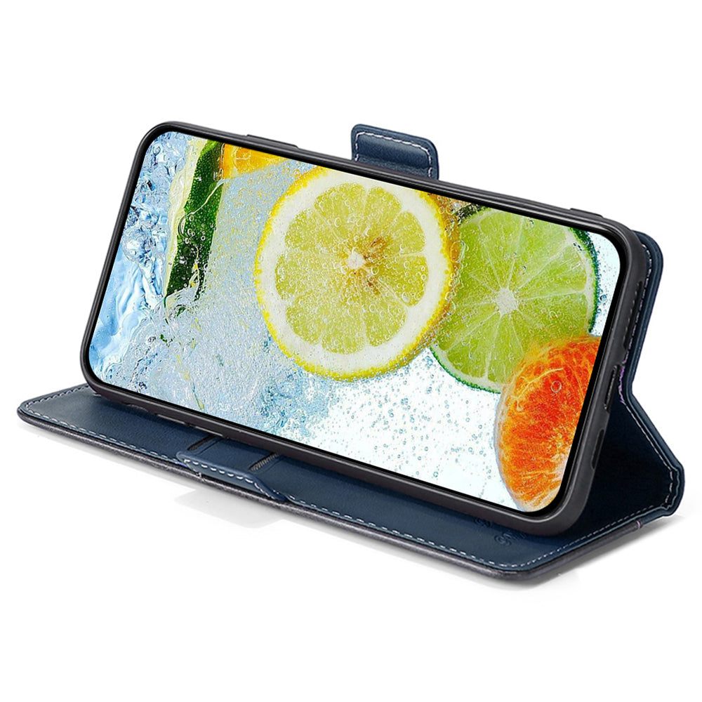 For Realme 12+ 5G Case Dual Color Splicing Leather Phone Cover Mobile Accessories Wholesale - Blue+Grey