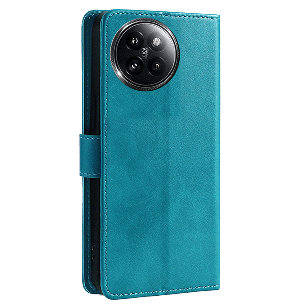 For Xiaomi Civi 4 Pro 5G Case Wallet Stand Calf Texture Phone Cover - Baby Blue