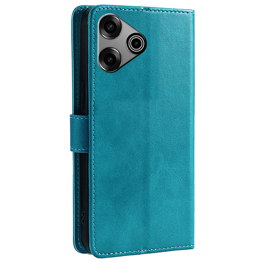 For Transsion Tecno Pova 6 Pro 5G Case Calf Texture Leather Phone Cover Mobile Accessories Wholesale - Baby Blue