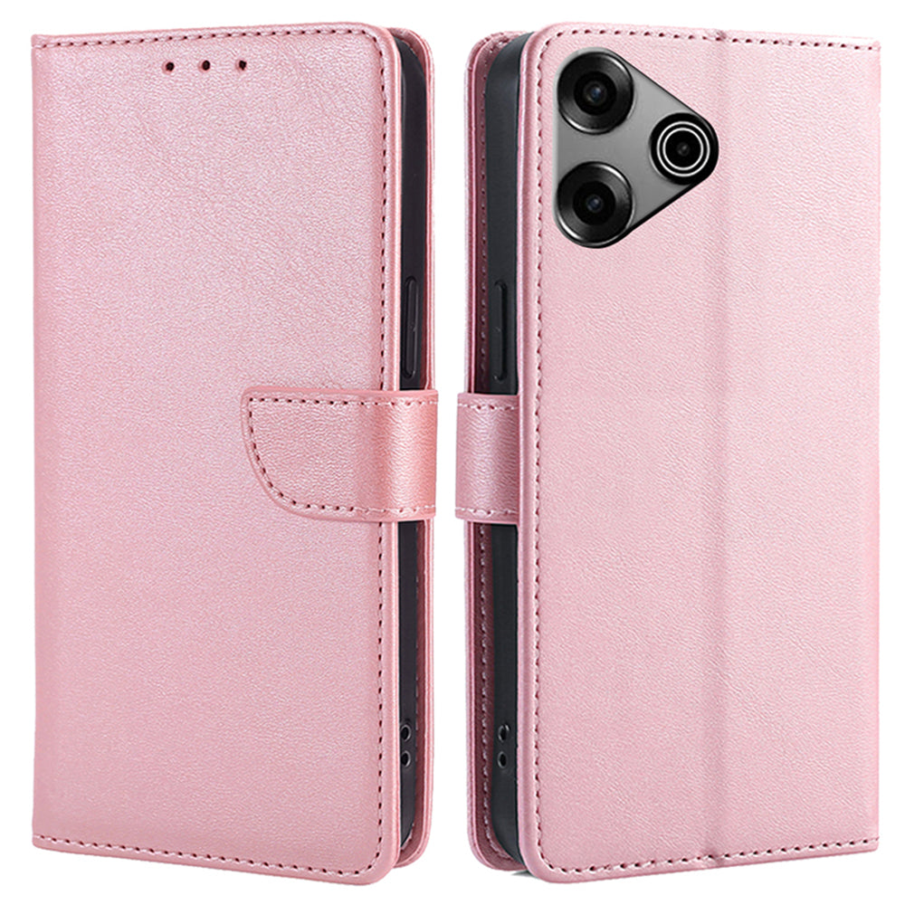 For Transsion Tecno Pova 6 Pro 5G Case Calf Texture Leather Phone Cover Mobile Accessories Wholesale - Rose Gold