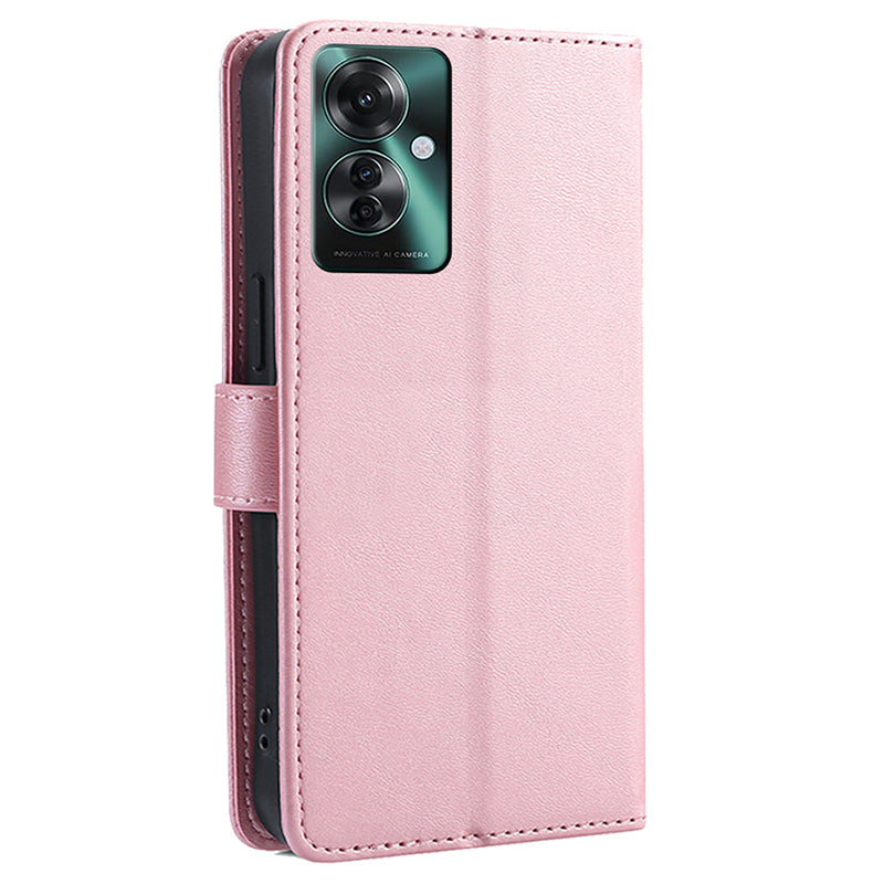 For Oppo Reno11 F 5G / F25 Pro 5G Leather Case Wallet Stand Protective Phone Cover - Rose Gold