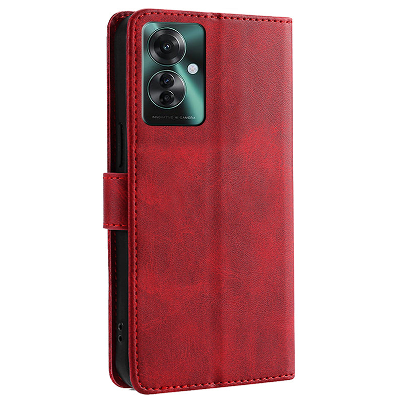 For Oppo Reno11 F 5G / F25 Pro 5G Leather Case Wallet Stand Protective Phone Cover - Red