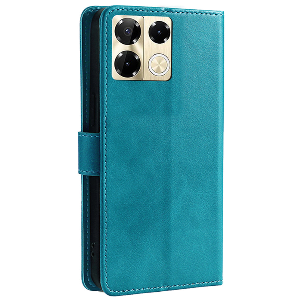 For Transsion Infinix Note 40 Pro 5G Case Calf Texture Wallet Stand Leather Phone Cover - Baby Blue