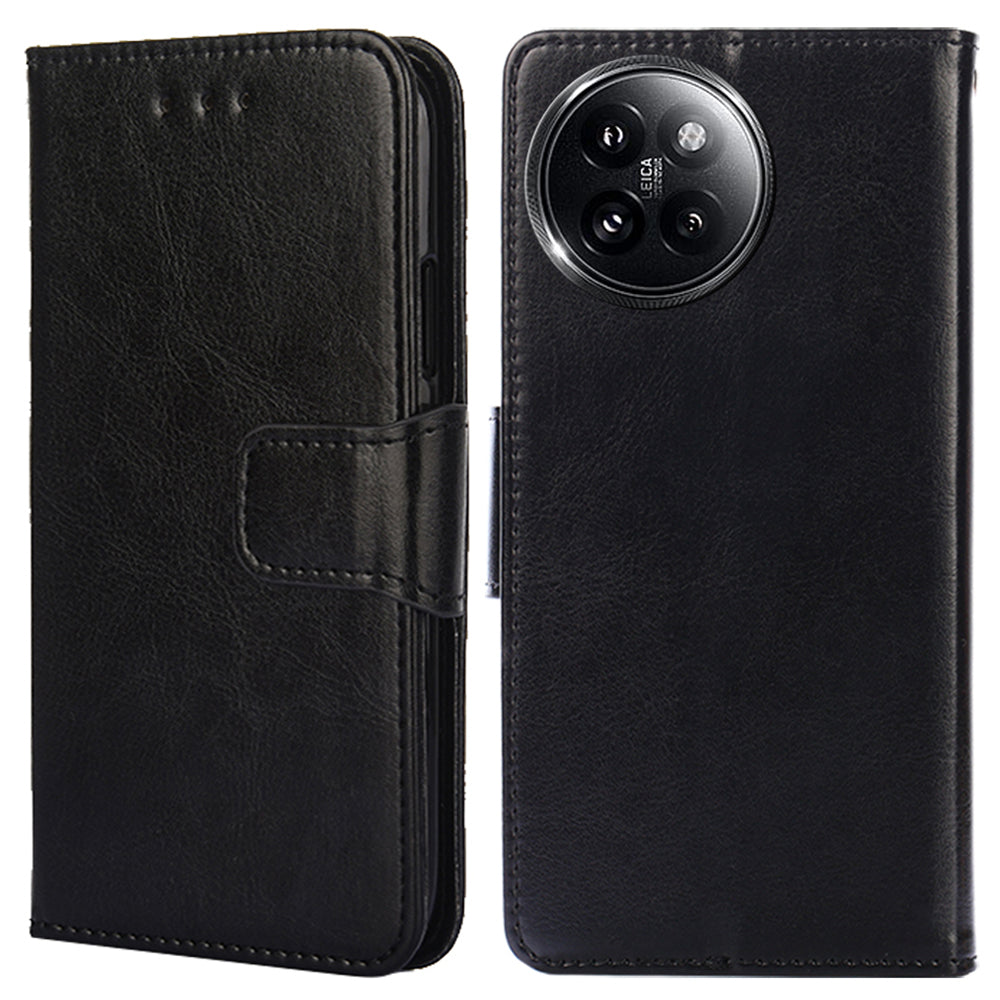 For Xiaomi Civi 4 Pro 5G Case Leather Phone Wallet Cover with Magnetic Clasp - Black