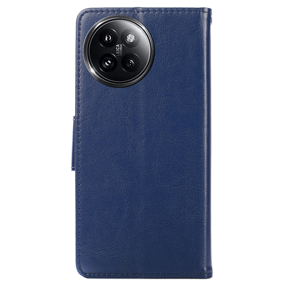 For Xiaomi Civi 4 Pro 5G Case Leather Phone Wallet Cover with Magnetic Clasp - Sapphire