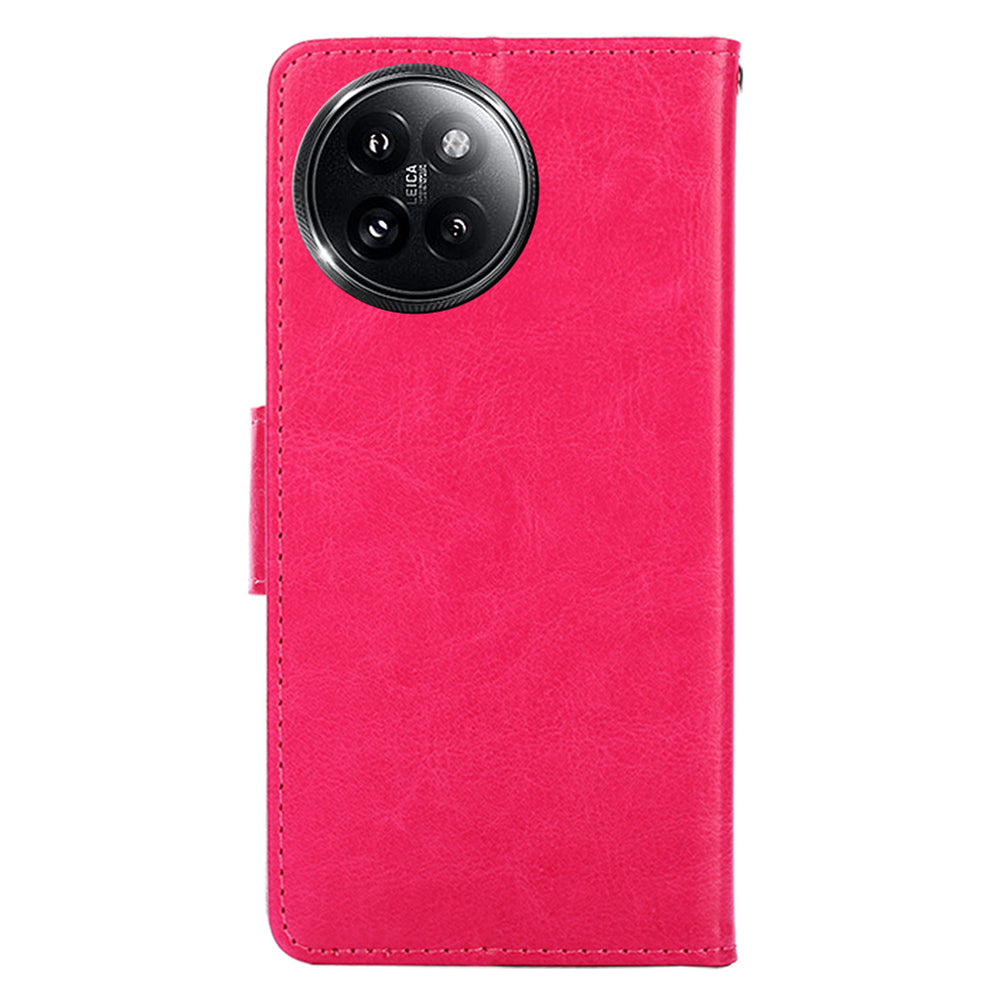 For Xiaomi Civi 4 Pro 5G Case Leather Phone Wallet Cover with Magnetic Clasp - Rose