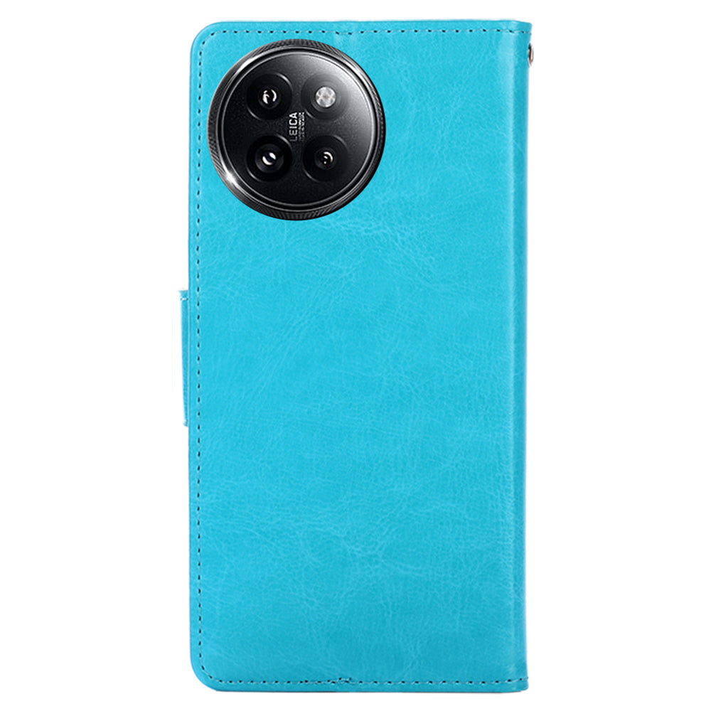 For Xiaomi Civi 4 Pro 5G Case Leather Phone Wallet Cover with Magnetic Clasp - Baby Blue