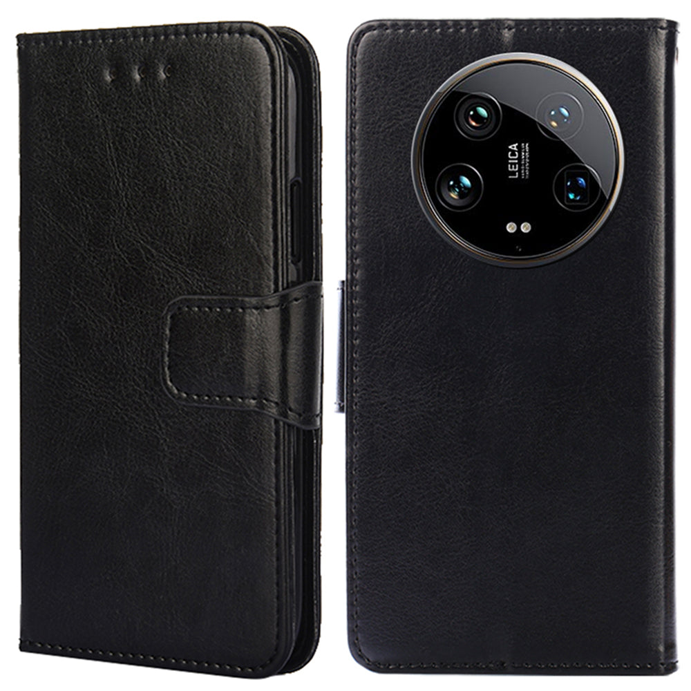 For Xiaomi 14 Ultra Phone Case Leather Wallet Cover Mobile Accessories Wholesale - Black
