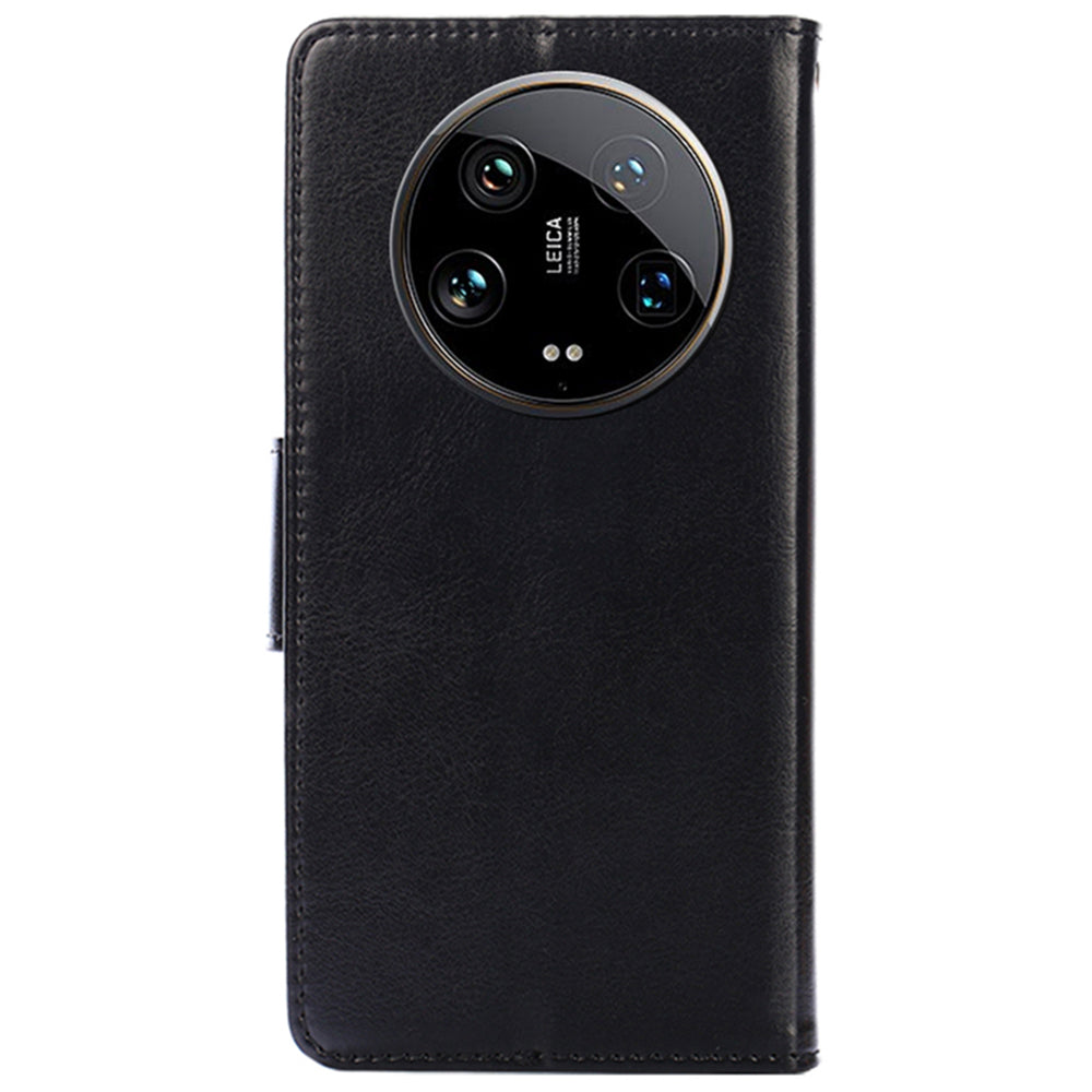 For Xiaomi 14 Ultra Phone Case Leather Wallet Cover Mobile Accessories Wholesale - Black