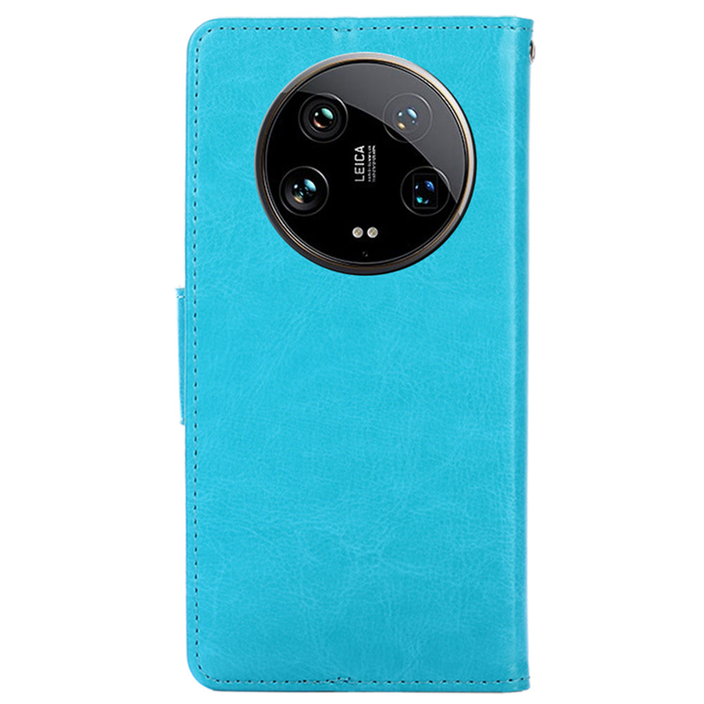 For Xiaomi 14 Ultra Phone Case Leather Wallet Cover Mobile Accessories Wholesale - Baby Blue