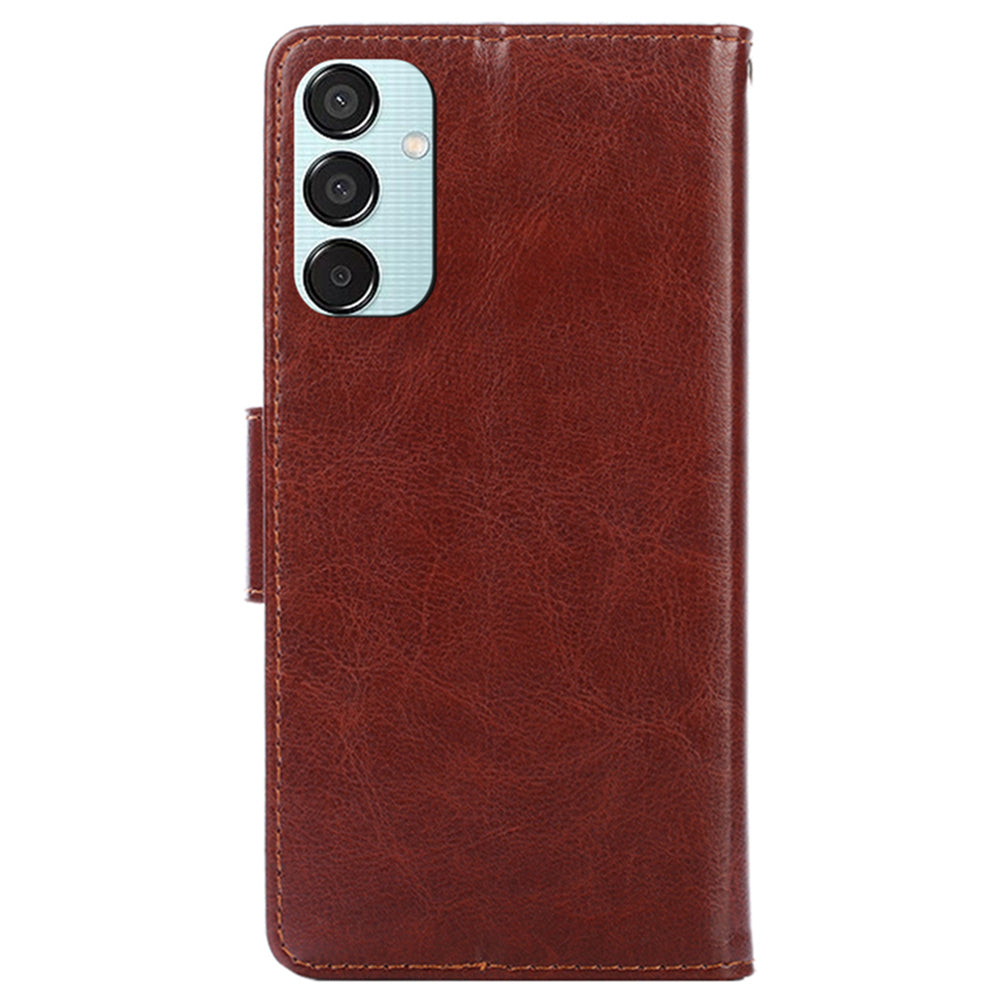 For Samsung Galaxy M15 5G Phone Case Supplier Leather Wallet Protective Cover - Brown