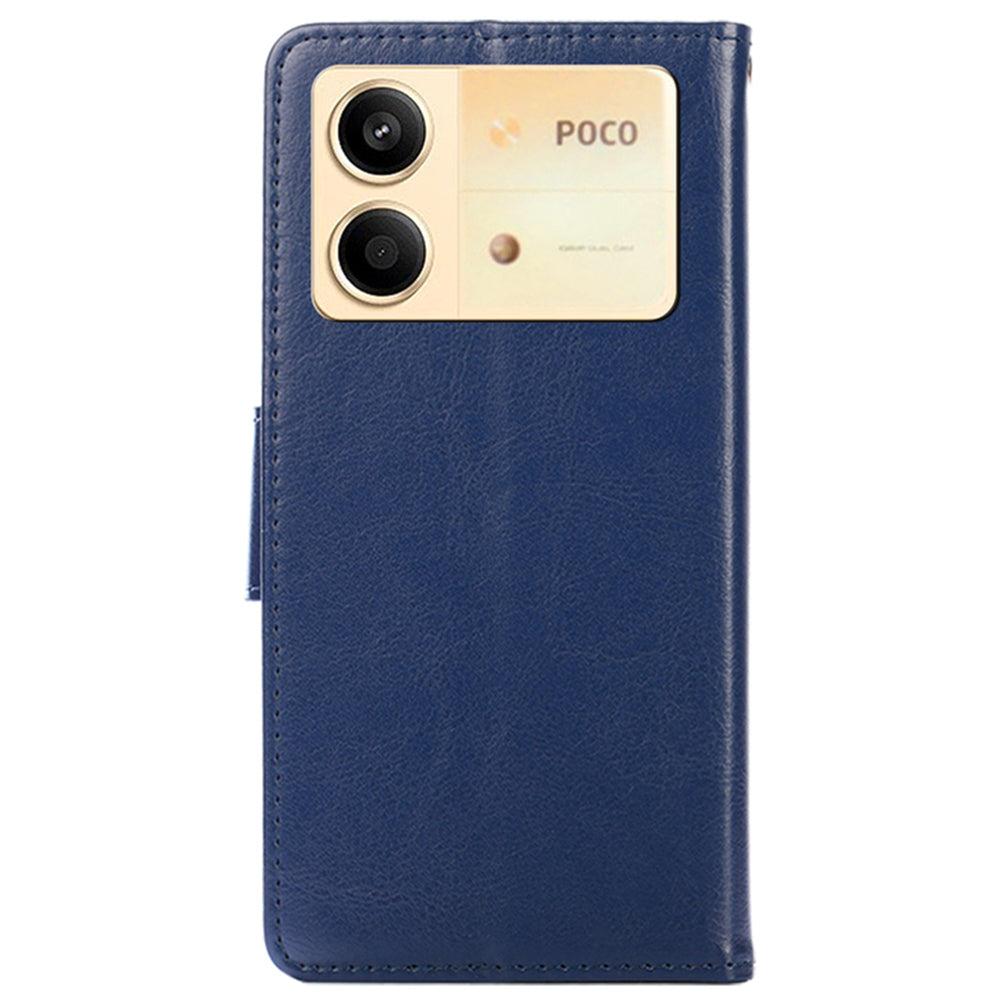 For Xiaomi Redmi Note 13R Pro 5G Case PU Leather Folio Flip Phone Wallet Cover - Sapphire