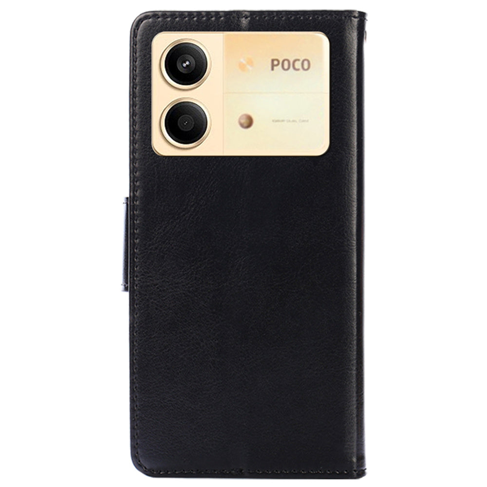 For Xiaomi Redmi Note 13R Pro 5G Case PU Leather Folio Flip Phone Wallet Cover - Black
