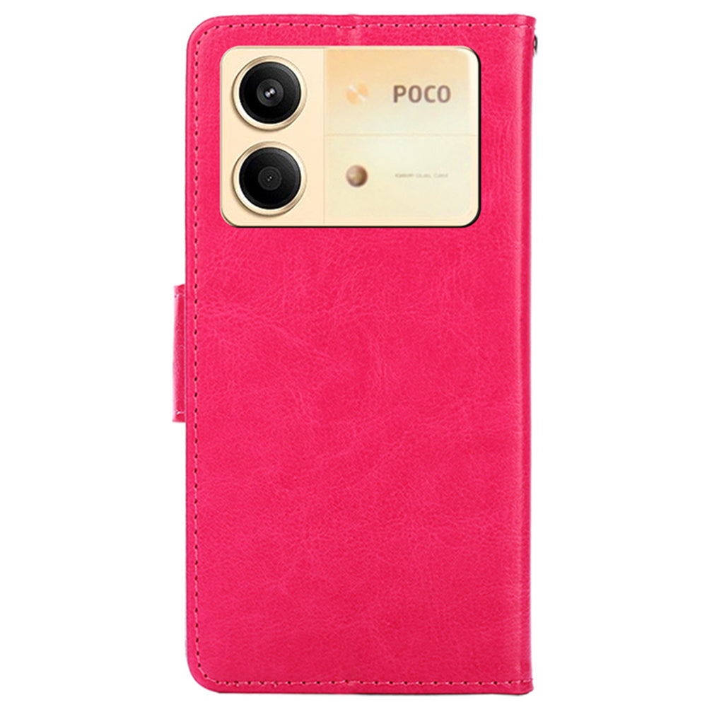 For Xiaomi Redmi Note 13R Pro 5G Case PU Leather Folio Flip Phone Wallet Cover - Rose