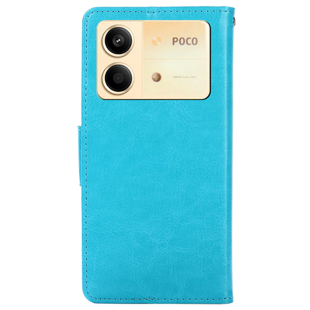 For Xiaomi Redmi Note 13R Pro 5G Case PU Leather Folio Flip Phone Wallet Cover - Baby Blue