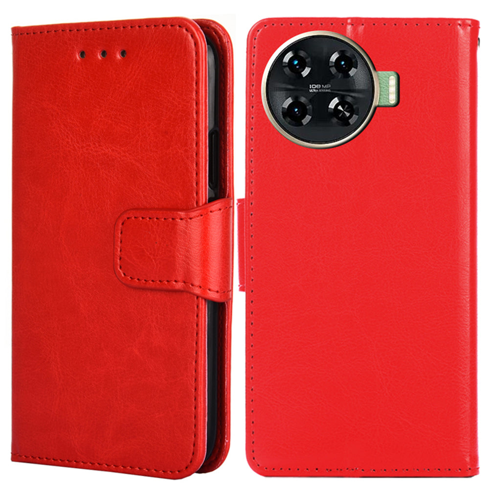 For Transsion Tecno Spark 20 Pro+ Leather Phone Case Mobile Accessories Wholesale Suppliers - Red