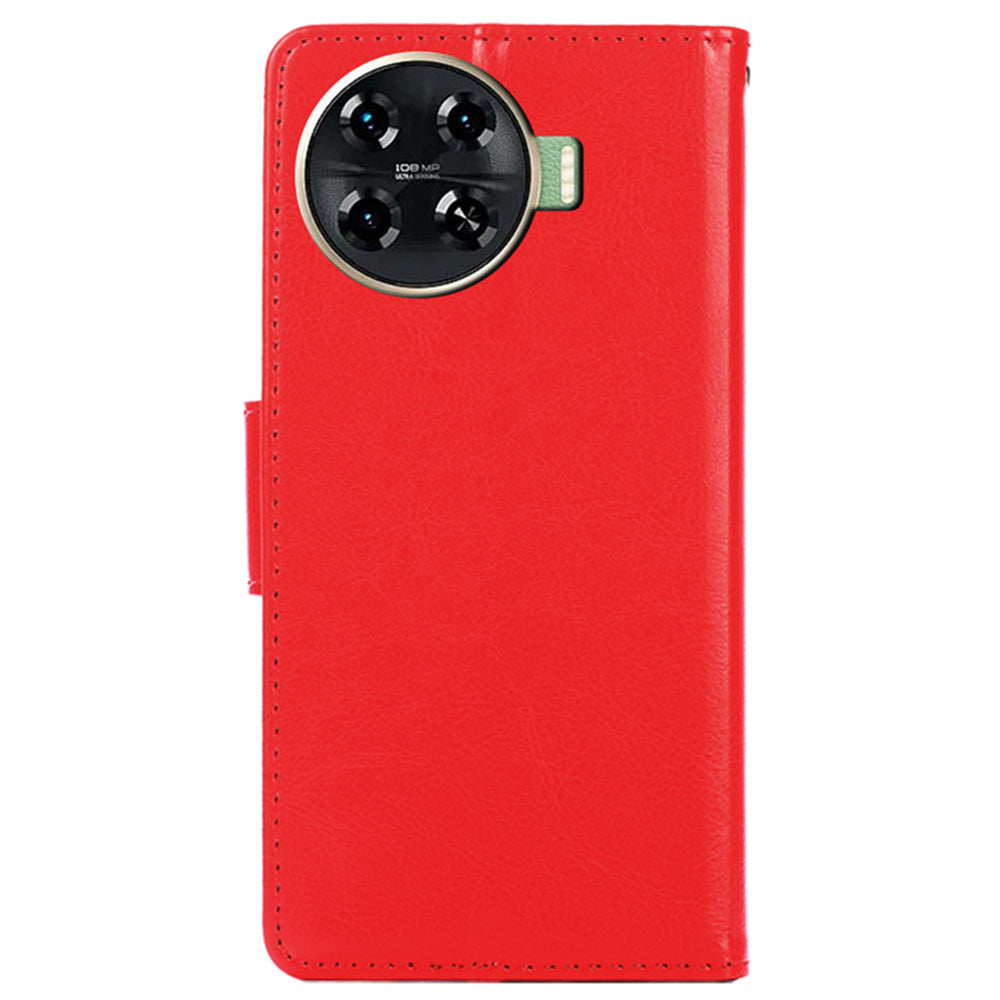 For Transsion Tecno Spark 20 Pro+ Leather Phone Case Mobile Accessories Wholesale Suppliers - Red