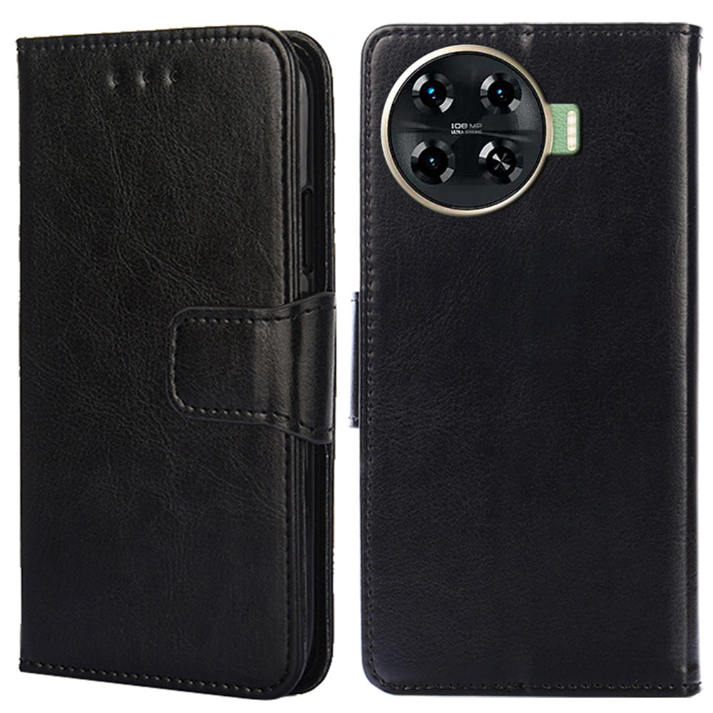 For Transsion Tecno Spark 20 Pro+ Leather Phone Case Mobile Accessories Wholesale Suppliers - Black