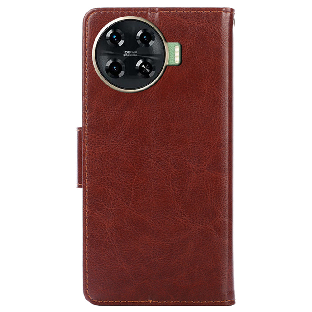 For Transsion Tecno Spark 20 Pro+ Leather Phone Case Mobile Accessories Wholesale Suppliers - Brown