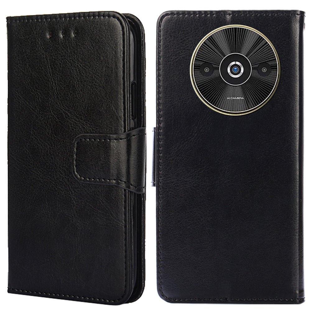 For Xiaomi Redmi A3 / Poco C61 4G Leather Wallet Case Mobile Phone Cover Wholesale - Black