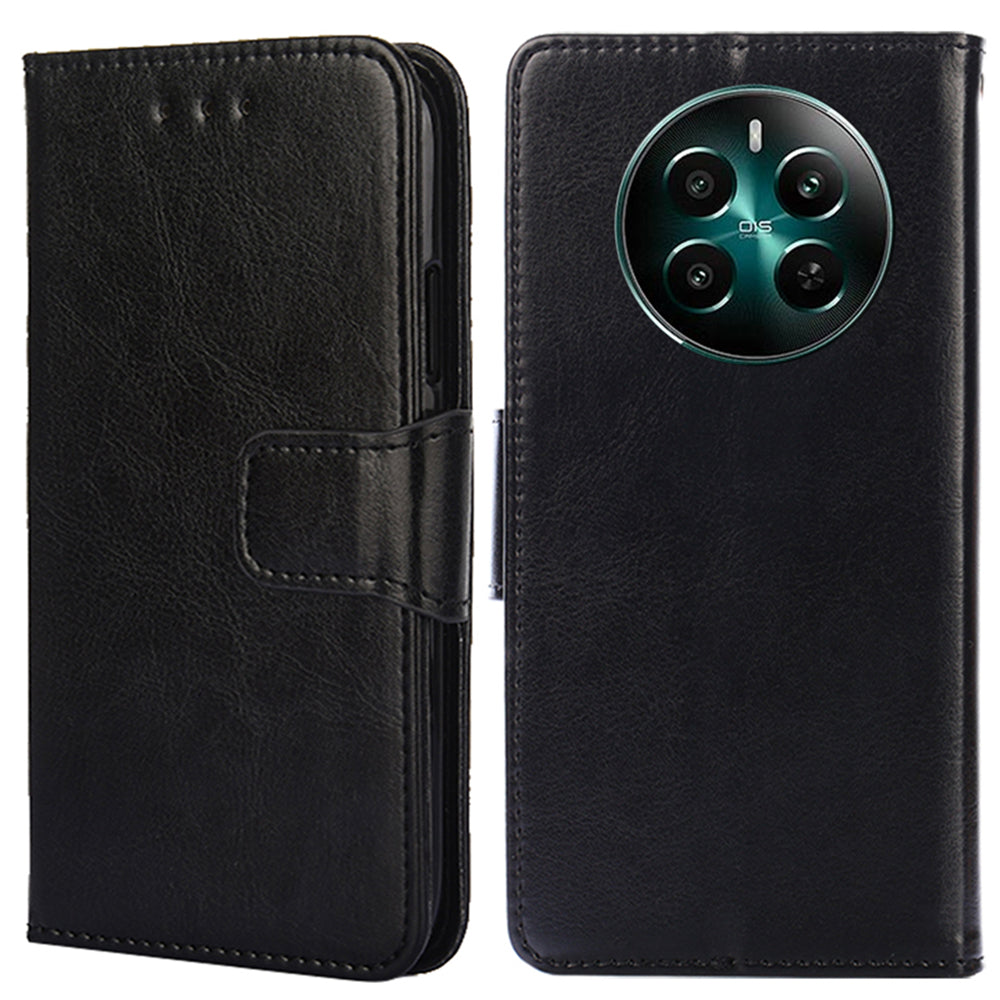 For Realme 12+ 5G Wholesale Phone Case Wallet Leather Flip Wallet Phone Cover - Black