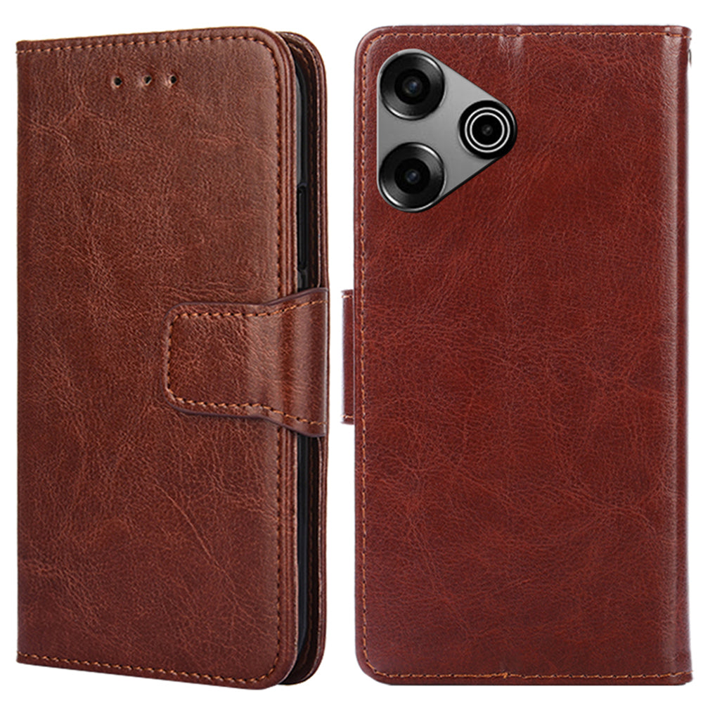 For Transsion Tecno Pova 6 Pro 5G Leather Case Wallet Phone Cover Wholesale - Brown