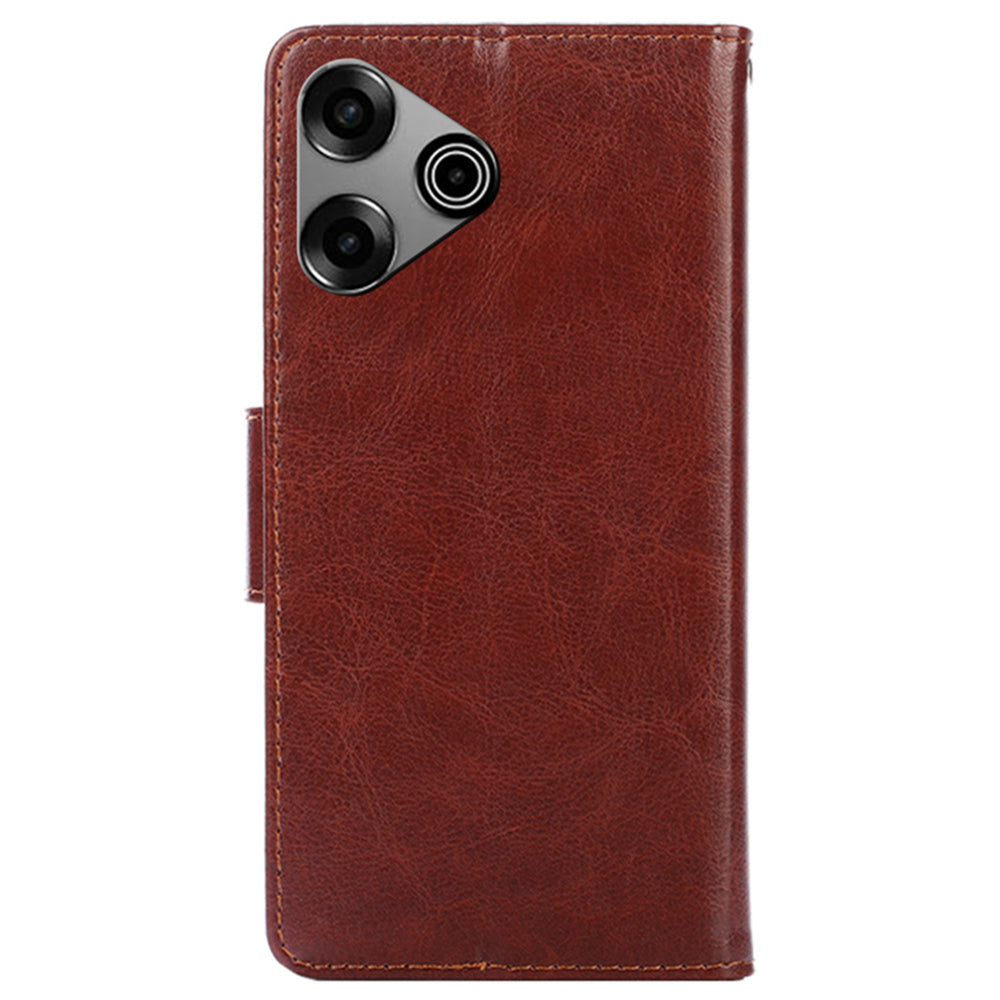 For Transsion Tecno Pova 6 Pro 5G Leather Case Wallet Phone Cover Wholesale - Brown