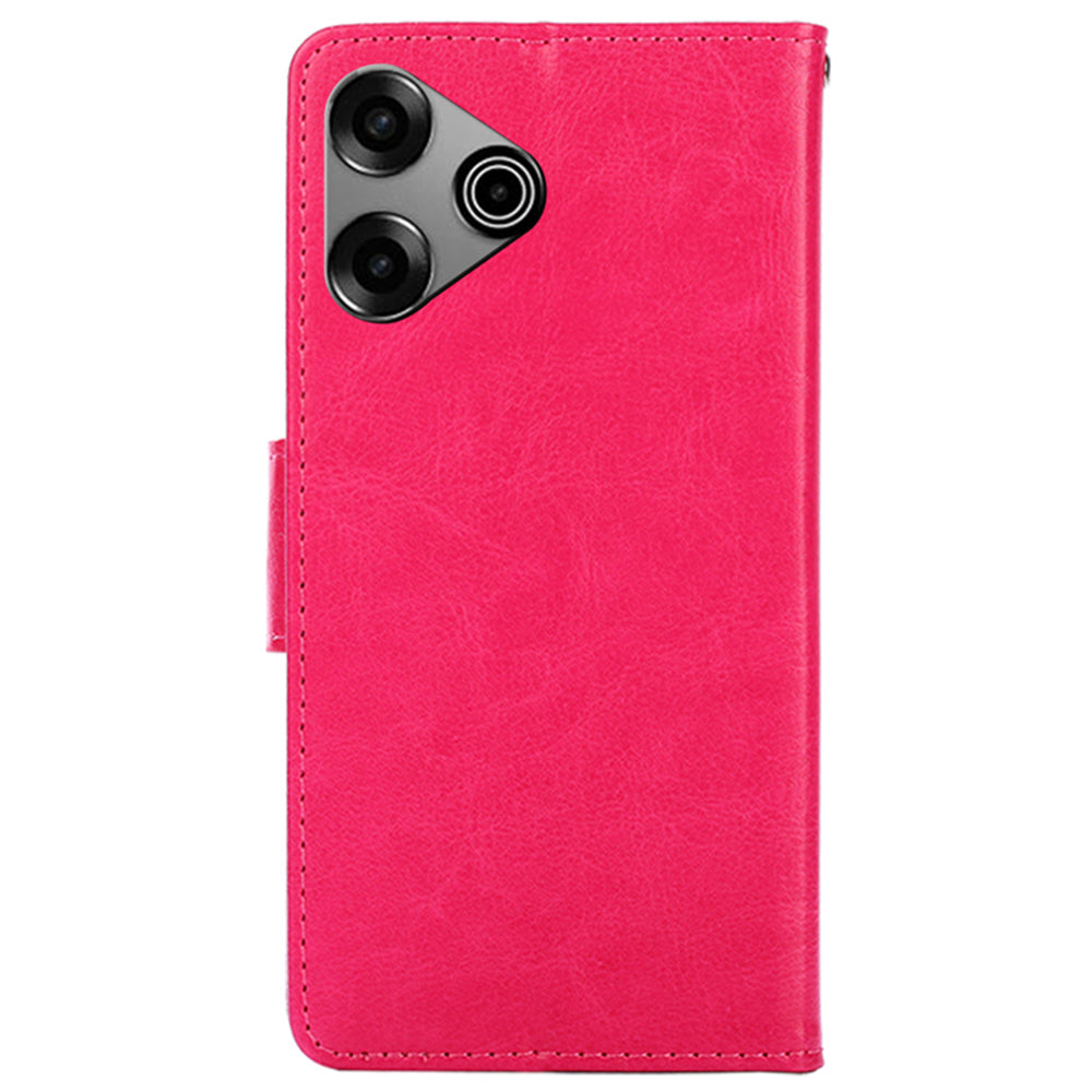 For Transsion Tecno Pova 6 Pro 5G Leather Case Wallet Phone Cover Wholesale - Rose