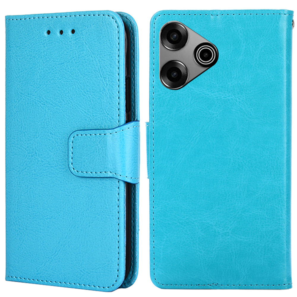 For Transsion Tecno Pova 6 Pro 5G Leather Case Wallet Phone Cover Wholesale - Baby Blue